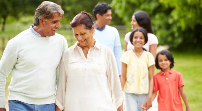 Senior Couple With Family