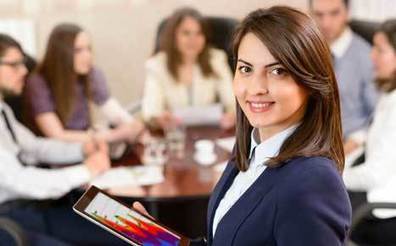 Young Women Worker With Ipad